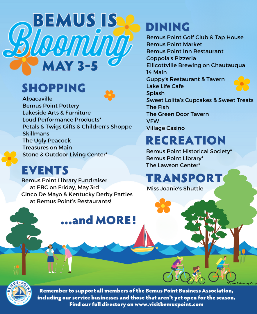 Bemus is Blooming on May 3-5! - Visit Bemus Point